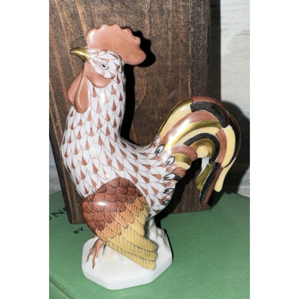 MINT HEREND Rooster Bird Chocolate Fishnet Figure Brown